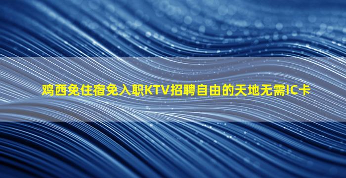 鸡西免住宿免入职KTV招聘自由的天地无需IC卡